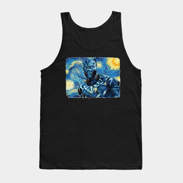 Black Panther Van Gogh Style Tank Top by todos